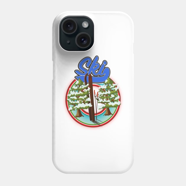 Vintage ski logo Phone Case by nickemporium1