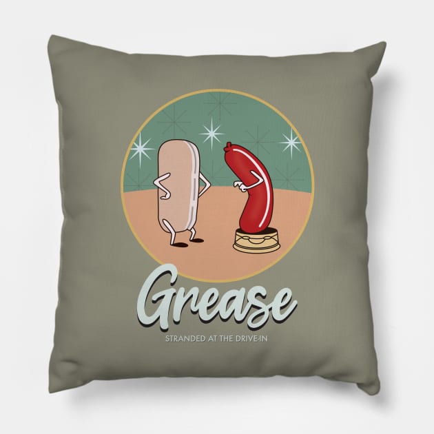 Grease - Alternative Movie Poster Pillow by MoviePosterBoy