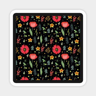 Decorative bright summer pattern with flowers Magnet