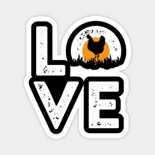 Cute Country Chicken, Farmer Gift, Love Chicken Design design Magnet