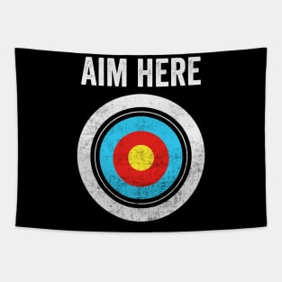 Aim Here Dartboard Bullseye Tapestry