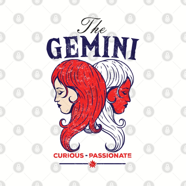 The Gemini Astrology Signs Twin,  Main Traits - Curious and Passionate by mixmetshirt