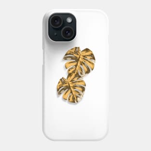 Golden Monstera Leaf Phone Case