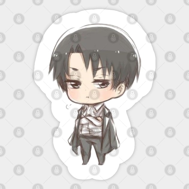 Spekulerer Minefelt Frustration Chibi Levi - Attack On Titan - Sticker | TeePublic