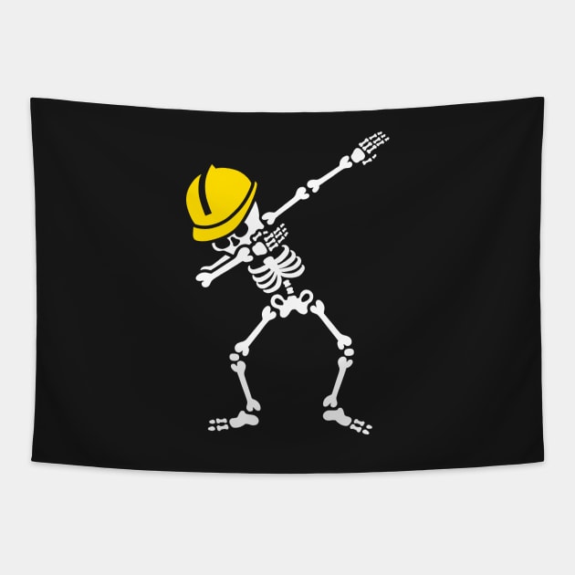 Dab skeleton dabbing construction worker  engineer Tapestry by LaundryFactory