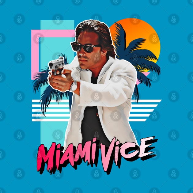Retro Miami Vice 80s Sonny Crockett Tribute by darklordpug