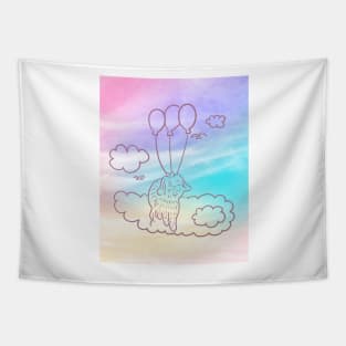 Dog Over the Rainbow Tapestry