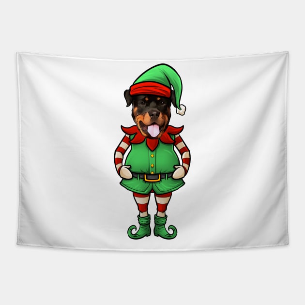 Rottweiler Christmas Elf Tapestry by whyitsme