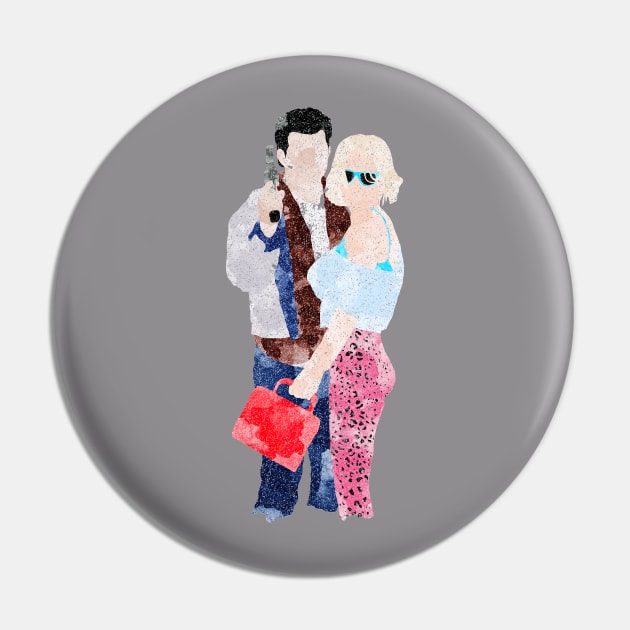 True Romance Clarence & Alabama watercolour Pin by FisherCraft