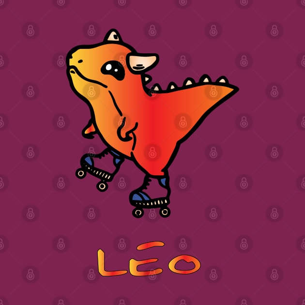 baby skating dinosaur leo by lazykitty