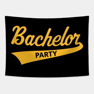 Bachelor Party (Stag Party / Team Groom / Lettering / Gold) Tapestry