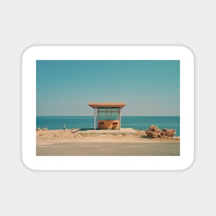 Minimalist bus stop by the sea – Landscape Photography Magnet