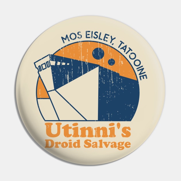 Utinni's Droid Salvage Distressed Retro Pin by sfcubed