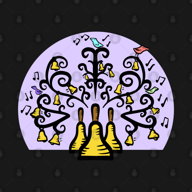 Three Handbells Tree Of Music Purple Circle by SubtleSplit