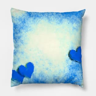 Blue Hearts On Blues Pillow