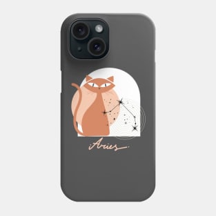 Aries Zodiac Cat Modern Astrology Phone Case