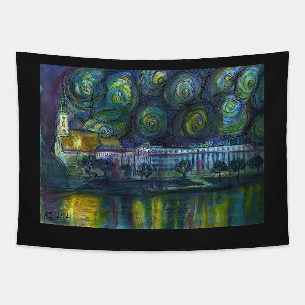 Bratislava by night Tapestry by Marsal