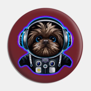 Cute Affenpinscher Astronaut Puppy Dog Pin