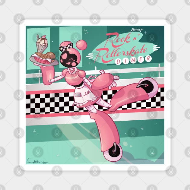 Rosie's Rock And Rollerskate Diner Magnet by Galaxxi