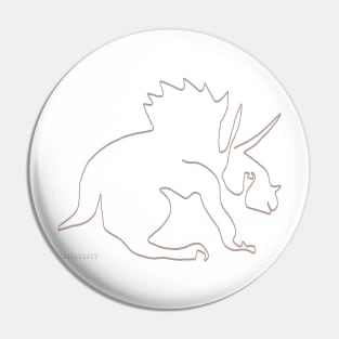 Maastrichtien Triceratops Ceratopia Cream Color - Oneliner Pin