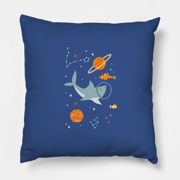Space Sharks Pillow by latheandquill