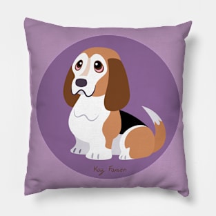 Vernie the Cute Basset Hound Dog Pillow