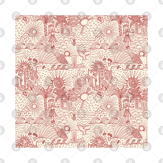 Polynesian Dancers Red scale by Sandra Hutter Designs