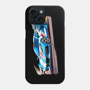 Raid Blue C8 Corvette racecar on a race track Supercar Sports car Racing car Phone Case