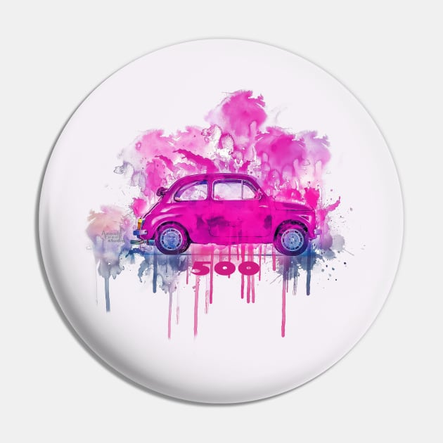 Fiat 500 Sarah Splash Edition Pin by AaaahEeeekStudio