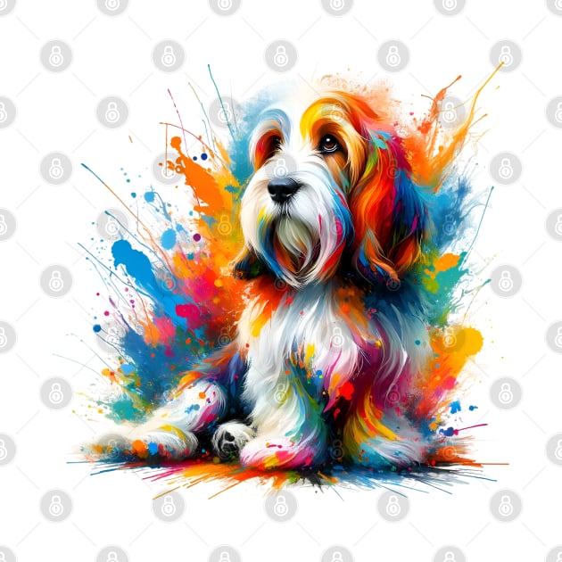 Colorful Splashed Paint Petit Basset Griffon Vendeen by ArtRUs