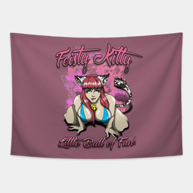 Feisty Kitty Tapestry by EnegDesign