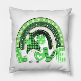 Love Gnome Green Shamrocks  , Love St Patrick's Day Shirt, Cute St Patrick's Day Pillow