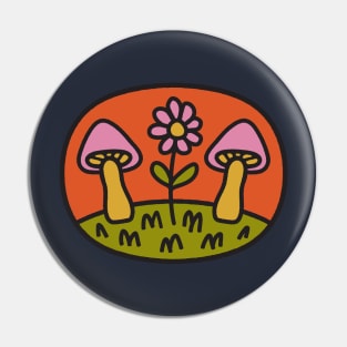 mushrooms and flowers Pin