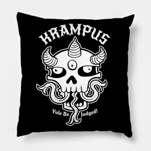 Krampus ~ Yule Judge ~ WHITE INK Pillow