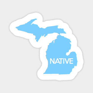 Michigan Native MI Pride Detroit Home Blue Magnet