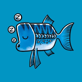 Sleepy Blue Fish T-Shirt