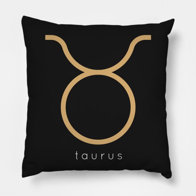 Zodiac Sign Taurus Pillow by teeleoshirts