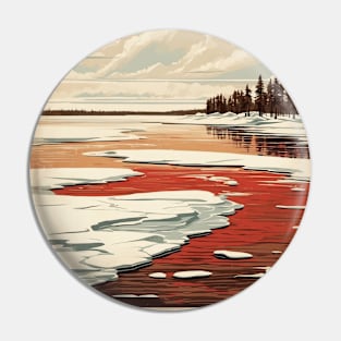 Lake Winnipeg Vintage Poster Tourism Pin