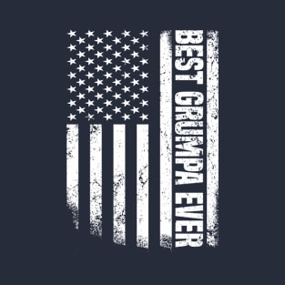 Best Grumpa Ever USA Flag 4th Of July For Independence Day T-Shirt