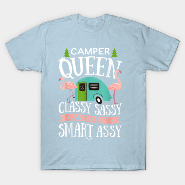 Discover Camper Queen Classy Sassy Smart Assy T shirt Camping RV Gift Fathers Day Funny Father Camping Gift for Outdoor Hiking RV - Camping Funny - T-Shirt