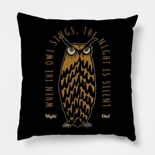 Vintage Owl in the Silent Night Pillow