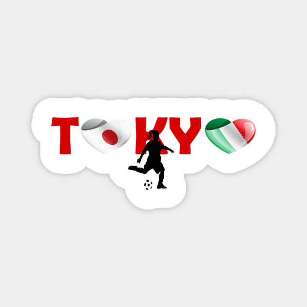 Football in Tokyo - team Italy (IT) Magnet by ArtDesignDE