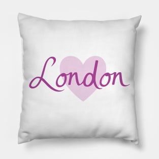 London Script & Heart Pillow