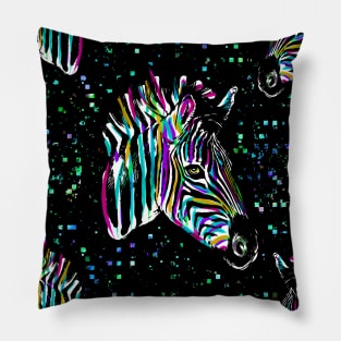 Zebra | Cute zebra - Cool zebra - Colorful zebra drawing Pillow