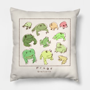 A Fine Collection of Frogs Pillow