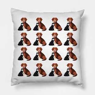 dog and cat lover pattern Pillow