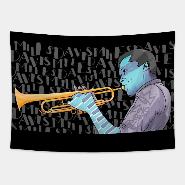 Miles Davis "King of Blue" Tapestry by comecuba67