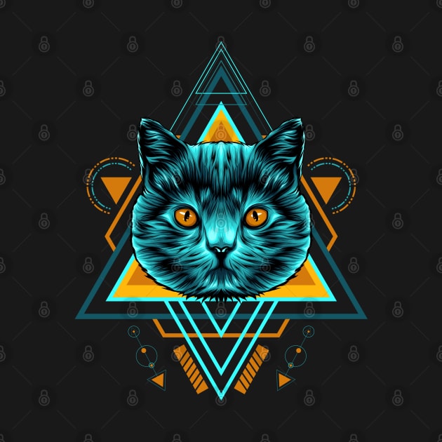 Cat Sacred Geometry by secondsyndicate