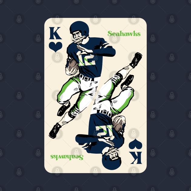 Seattle Seahawks King of Hearts by Rad Love