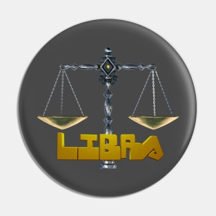 Front and Back 3D Libra Scales Pin